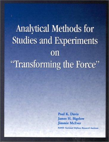 Cover for Analytical methods for studies and experiments on "transforming the force"