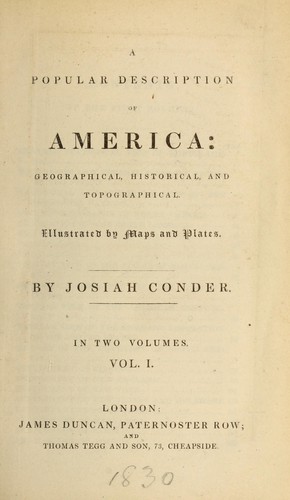 Cover for A popular description of America