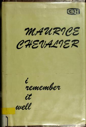 Cover for I remember it well