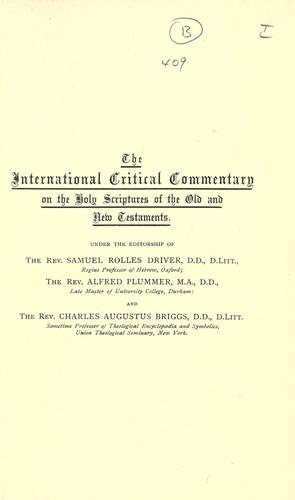 Cover for A critical and exegetical commentary on the Books of Ezra and Nehemiah.