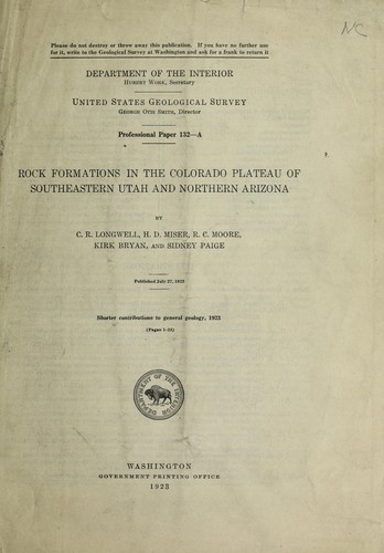 Cover for Rock formations in the Colorado Plateau of southeastern Utah and northern Arizona