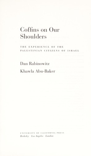 Cover for Coffins on our shoulders : the experience of the Palestinian citizens of Israel