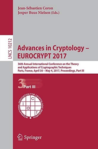 Cover for Advances in Cryptology – EUROCRYPT 2017