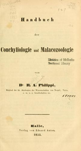 Cover for Handbuch der Conchyliologie und Malacozoologie