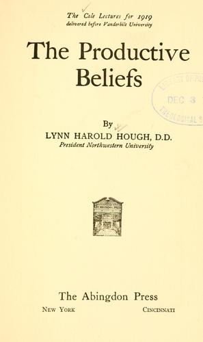 Cover for The productive beliefs