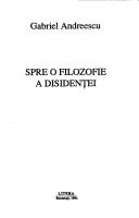 Cover for Spre o filozofie a disidenței