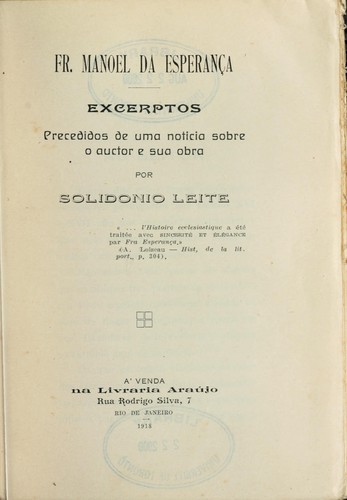 Cover for Excerptos