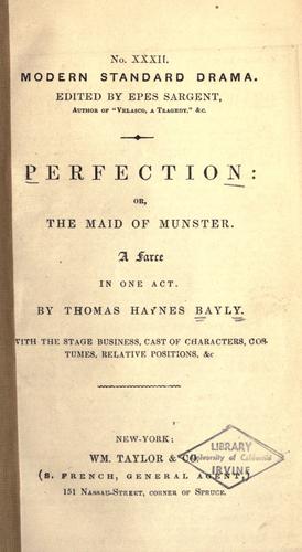 Cover for Perfection; or, The maid of Munster
