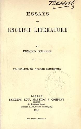 Cover for Essays on English literature.