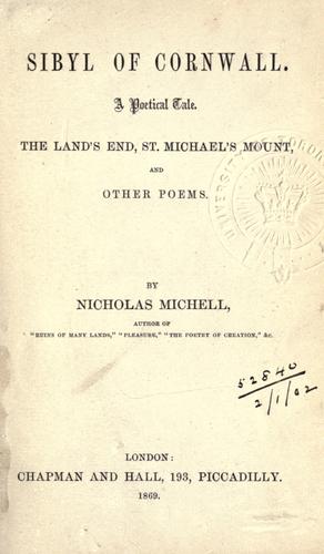 Cover for Sibyl of Cornwall, a poetical tale.