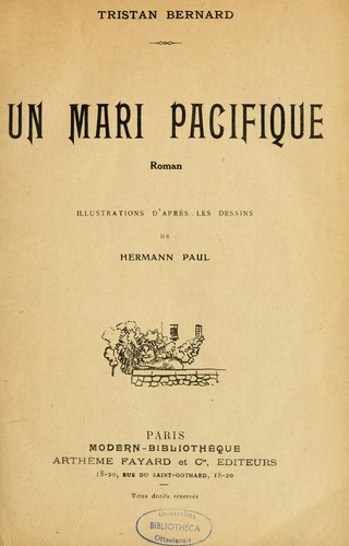 Cover for Un mari pacifique