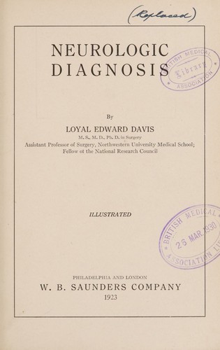 Cover for Neurologic diagnosis