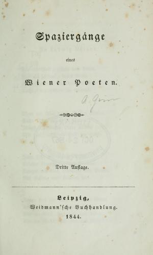 Cover for Spaziergänge eines Wiener Poeten.