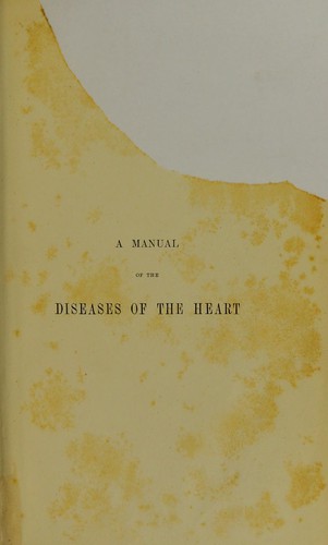 Cover for A manual of the diseases of the heart