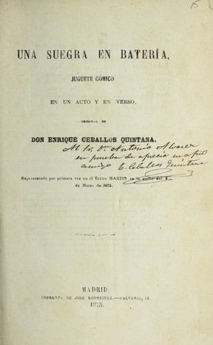 Cover for Una suegra en batería