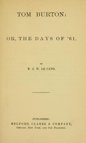 Cover for Tom Burton