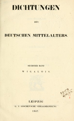 Cover for Wigalois, eine Erzählung