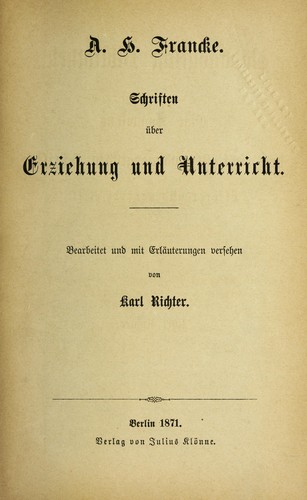 Cover for Schriften u ber erziehung und unterricht