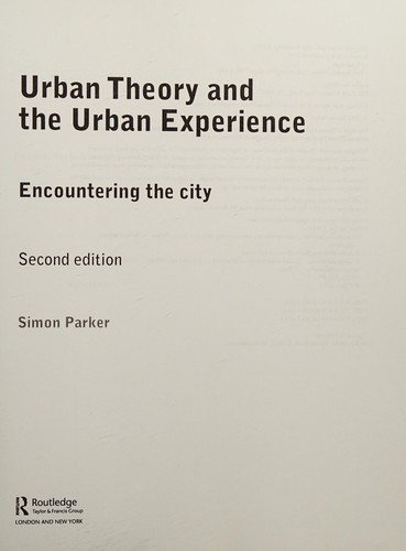 Cover for Urban Theory and the Urban Experience