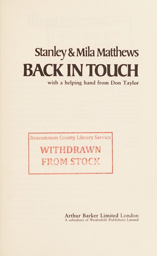 Cover for Back in touch