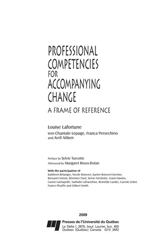 Cover for Professional competencies for accompanying change