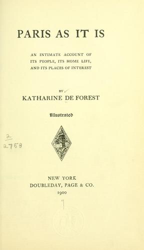 Cover for Paris as it is