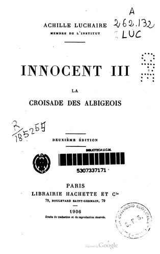 Cover for Innocent III. La croisade des Albigeois