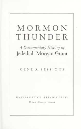 Cover for Mormon thunder