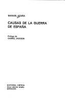 Cover for Causas de la guerra de Espana