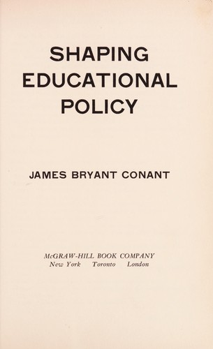 Cover for Shaping educational policy