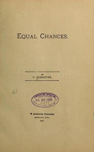 Cover for Equal chances