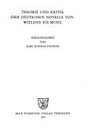 Cover for Theorie und Kritik der deutschen Novelle von Wieland bis Musil.
