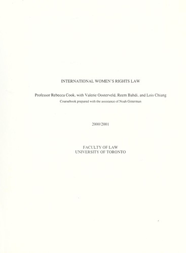 Cover for International women's rights law