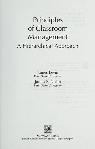 Cover for Principles of classroom management