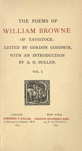 Cover for The poems of William Browne of Tavistock