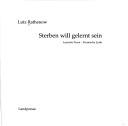 Cover for Sterben will gelernt sein
