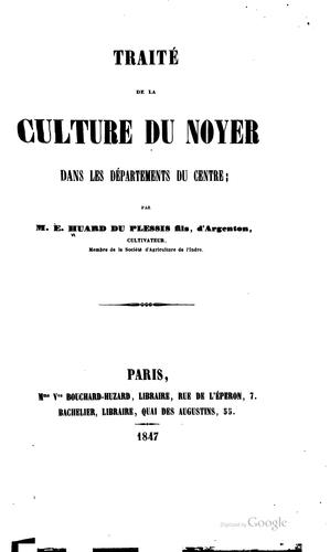 Cover for Traité de la culture du noyer dans les départements du centre