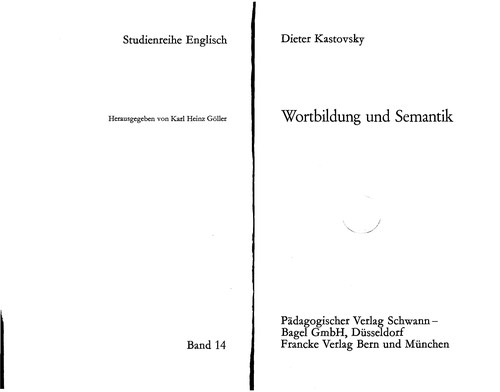 Cover for Wortbildung und Semantik
