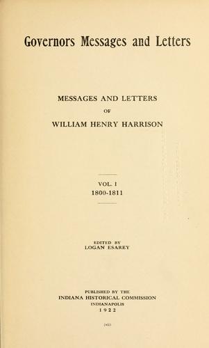 Cover for Messages and letters of William Henry Harrison