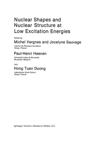 Cover for Nuclear shapes and nuclear structure at low excitation energies