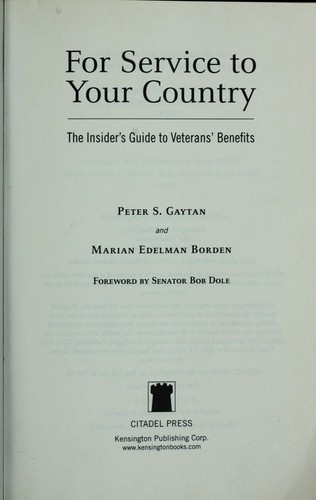 Cover for For service to your country
