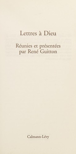 Cover for Lettres à Dieu