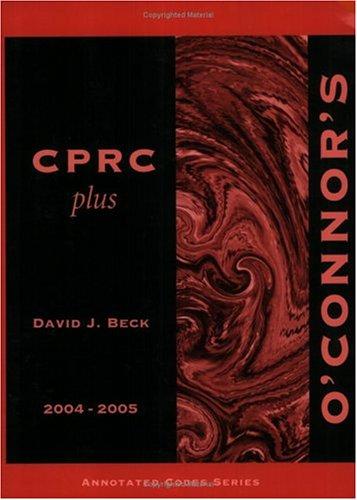 Cover for O'Connor's Texas Civil Practice & Remedies Code Plus 2004-2005