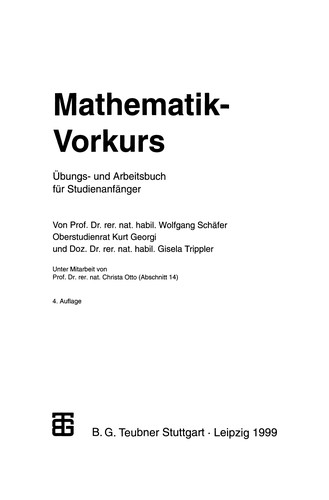 Cover for Mathematik-Vorkurs