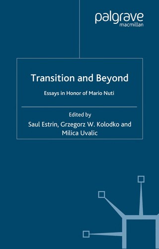 Cover for Transition and beyond