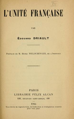 Cover for L' unit©Øe fran©ʻcais