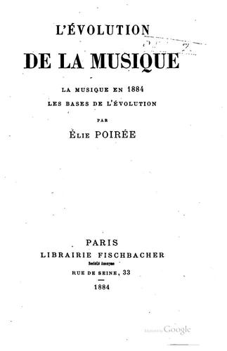 Cover for L' évolution de la musique