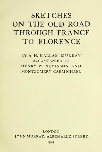 Cover for Sketches on the old road through France to Florence