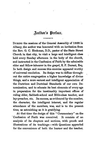 Cover for A commentary on the confession of faith [of the Assembly of divines] ed. by W.H. Goold