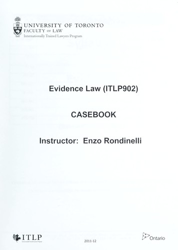 Cover for Evidence law (ITLP902)
